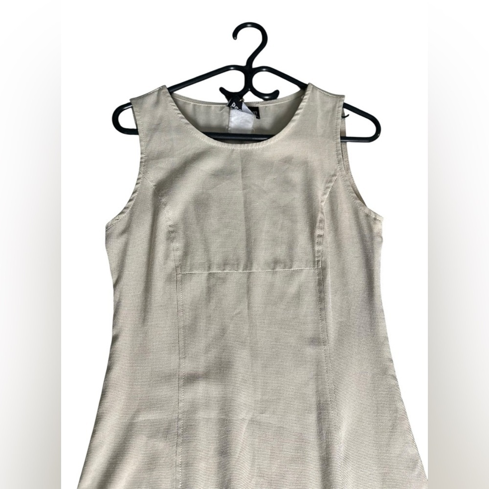 Vintage 90s, tan baby gingham dress, medium - Picture 6 of 10